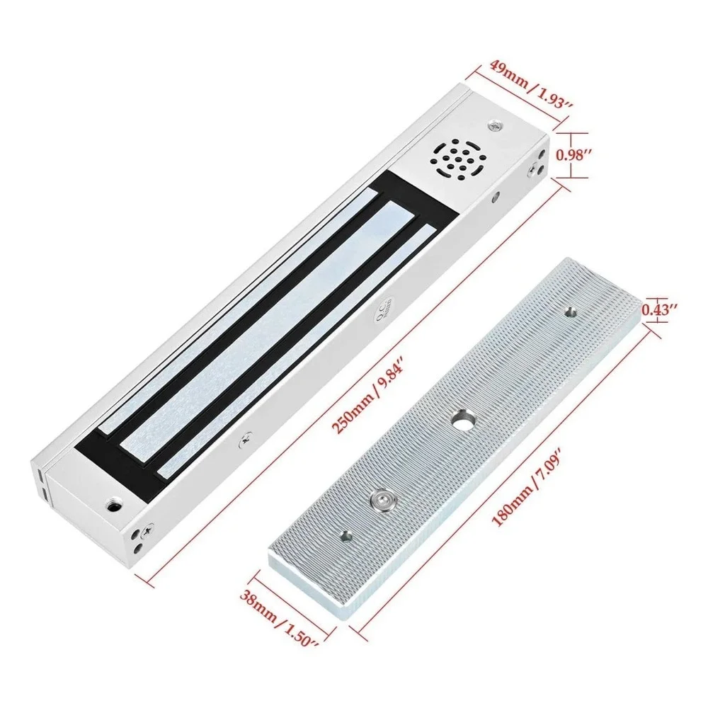 Door Access Control System Inswinging 600Lbs Magnetic Lock Kit Build-In Alarm Be